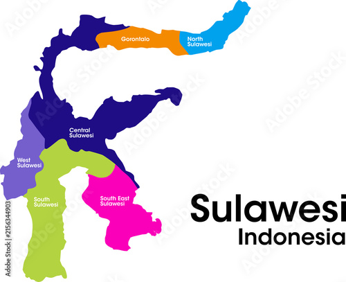 Photography sulawesi indonesia island map in vectors