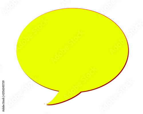 Canvastavla Bright Yellow Chat Bubble Speech Message Icon Isolated on Transparent Background