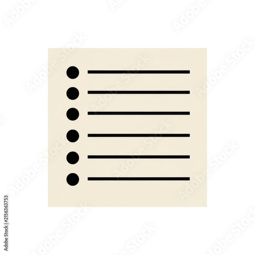 Obraz na płótnie Checklist with bullets isolated on white background
