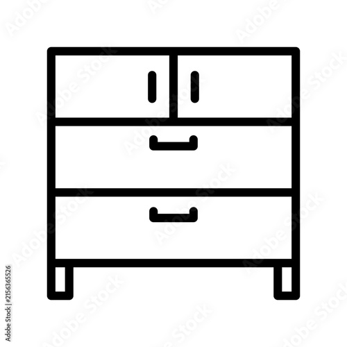 Bedroom Cabinet Simple Line Icon