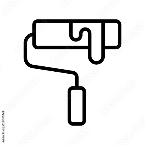 Paint Roller Simple Line Icon