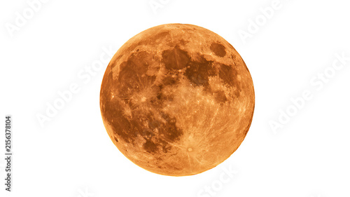 Highly realistic full moon with intricate details and eerie Halloween colors, isolated PNG on transparent background