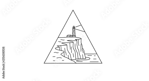 Lighthouse on cliff triangle