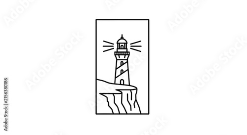 lighthouse on cliff, beacon light