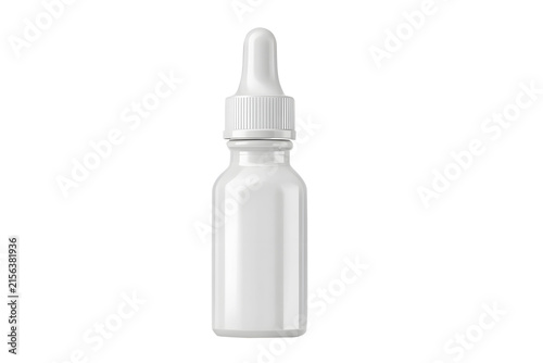 Oil dropper glass opaque white bottle or eye drops mockup for branding purpose isolated on cutout PNG or transparent background. Can use it for making dropper bottle mockup. Medical Science.