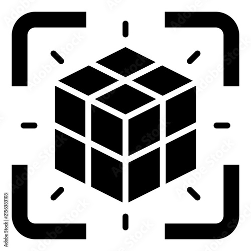 Cube 3D Solid Icon