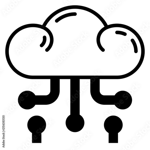 Cloud Ai Solid Icon
