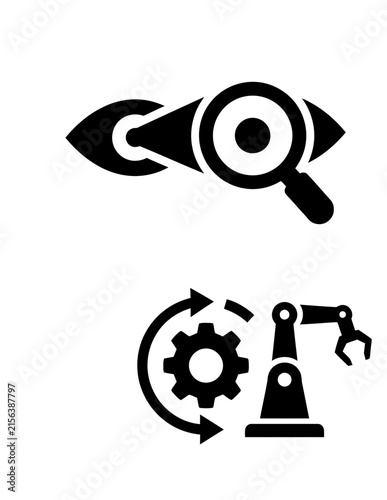 Inspection and automated robotic maintenance symbols.