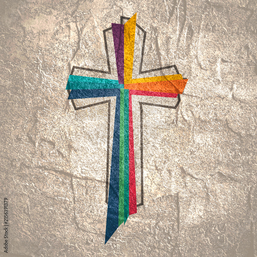 Obraz na plátně Christian cross for web banner or social graphic