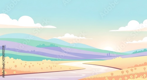 Serene desert landscape with distant mountain range at dusk.