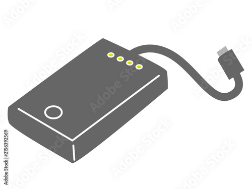 Portable power bank with USB cable and charge indicator／モバイルバッテリー・USBケーブル付き