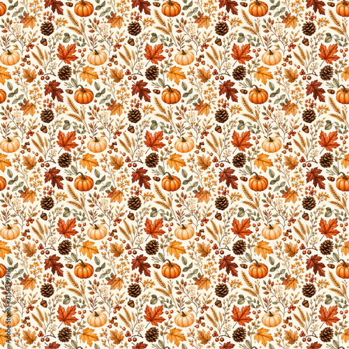 Rustic Autumn Floral Pattern