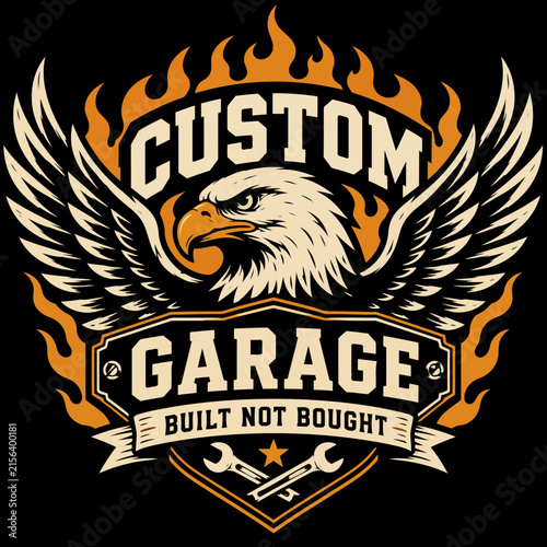 Custom Garage Built Not Bought Eagle Emblem