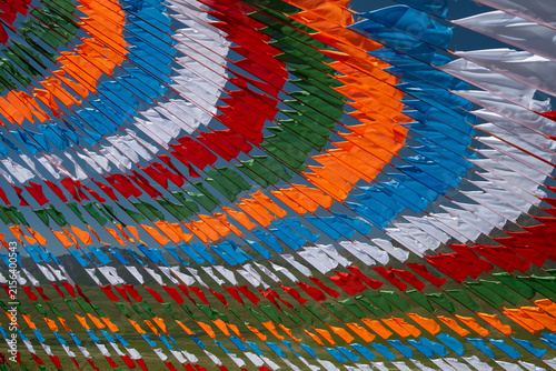 Colorful Prayer Flags Blowing Across Alpine Grassland in Qilian Mountain National Park, China