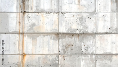 Weathered Concrete Wall with Rust Streaks and Textured Surface