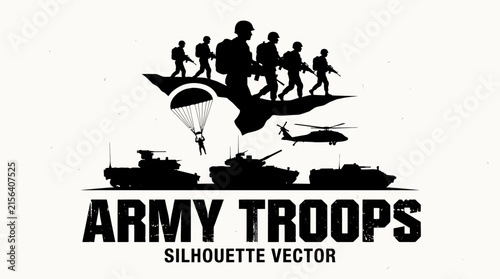 Army Troops Silhouette Military Vector