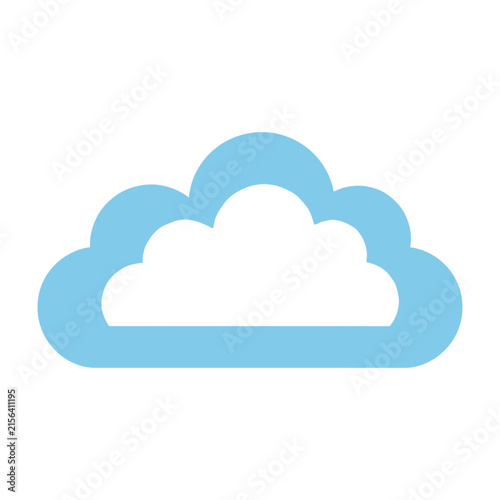 Cloud icon symbol white background blue shape