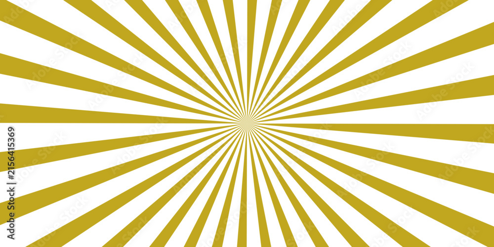 Fototapeta premium A radiant burst of golden sun rays emanates from the center against a clean white background, creating a dynamic and energetic visual effect.