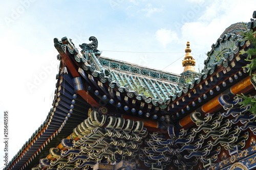 The roof of the Buddhist temple in Mongolia