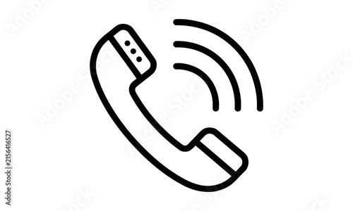 Phone call icon, ringing telephone symbol, vector illustration isolated on transparent background