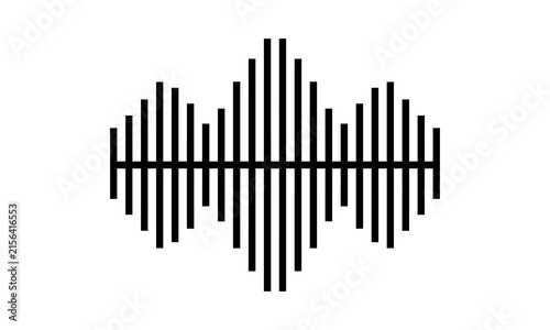 Abstract sound wave equalizer icon isolated on transparent background