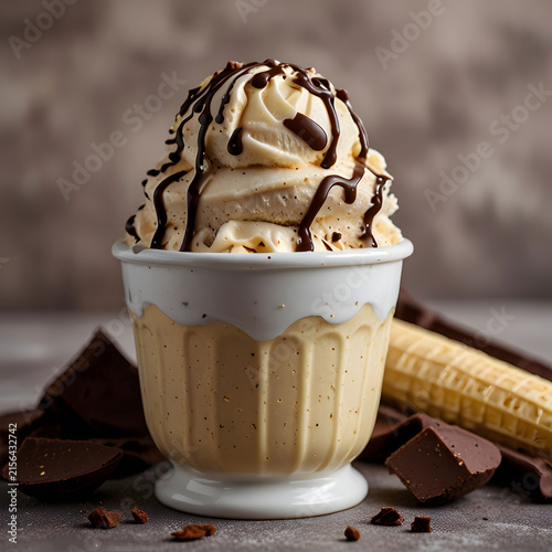 Delicious vanilla and chocolate ice cream
