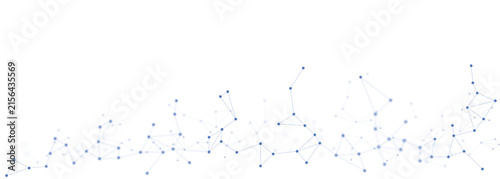 Technology Network Connection Lines with Blue Nodes, Abstract Digital Data Structure, Futuristic Communication Web and Connected Dots on Transparent PNG