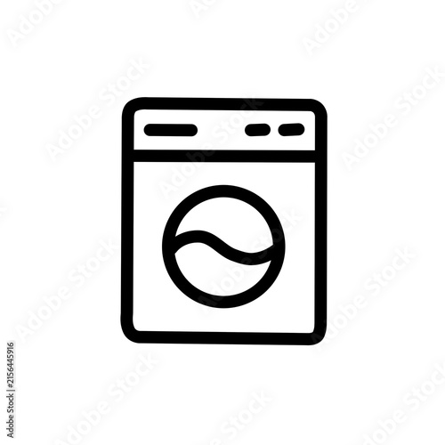 Simple line icon of a washing machine.