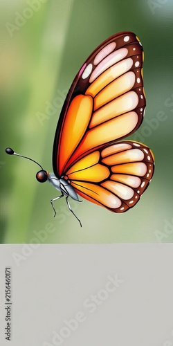 Whimsical, hand-drawn butterfly with rounded wings and delicate details, graphic, || whimsical