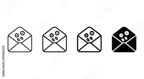 Envelope Icons Set, Mail Symbols, Communication Graphics, Message Delivery Vector Art