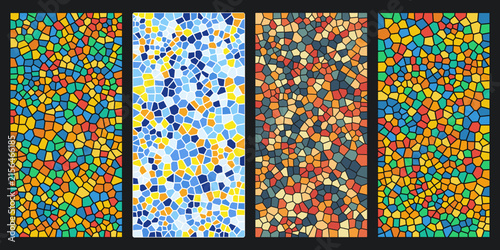 Abstract Mosaic Patterns in Vibrant Colors - Digital Art with a Geometric Texture