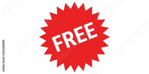 Free red starburst grunge rubber stamp text isolated on transparent background for special offers.