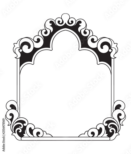 Baroque-style picture frame with vintage scrollwork and decorative detailing.