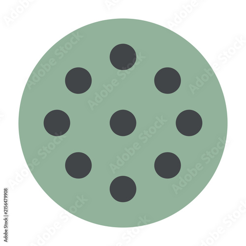 Green circle with black dots pattern