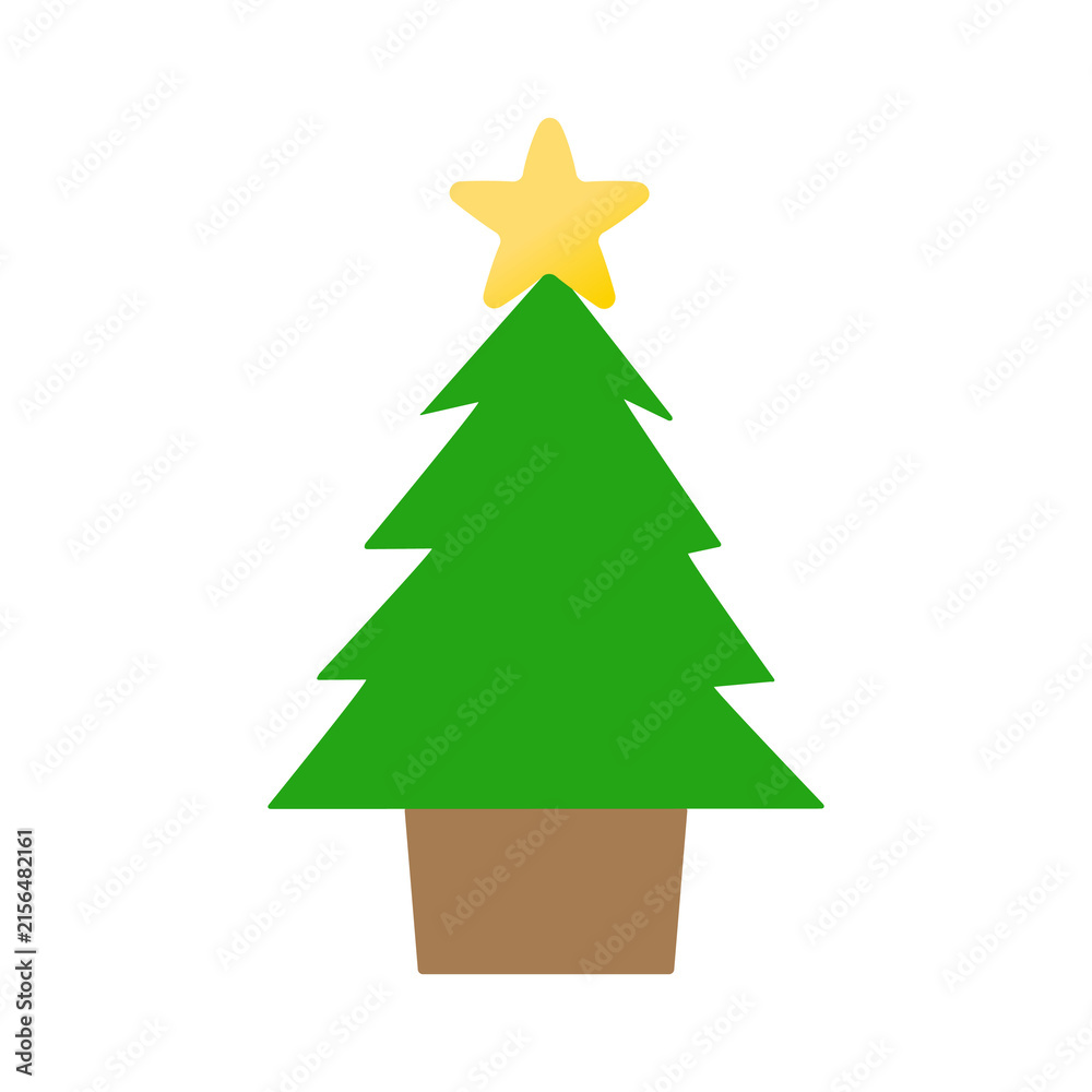 Fototapeta premium シンプルなクリスマスツリーのイラスト