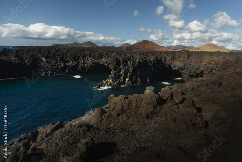 Los Hervideros Panoramic Volcanic Coastline View
