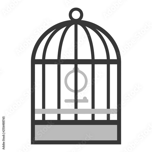 Foto Empty birdcage icon illustration isolated on white background