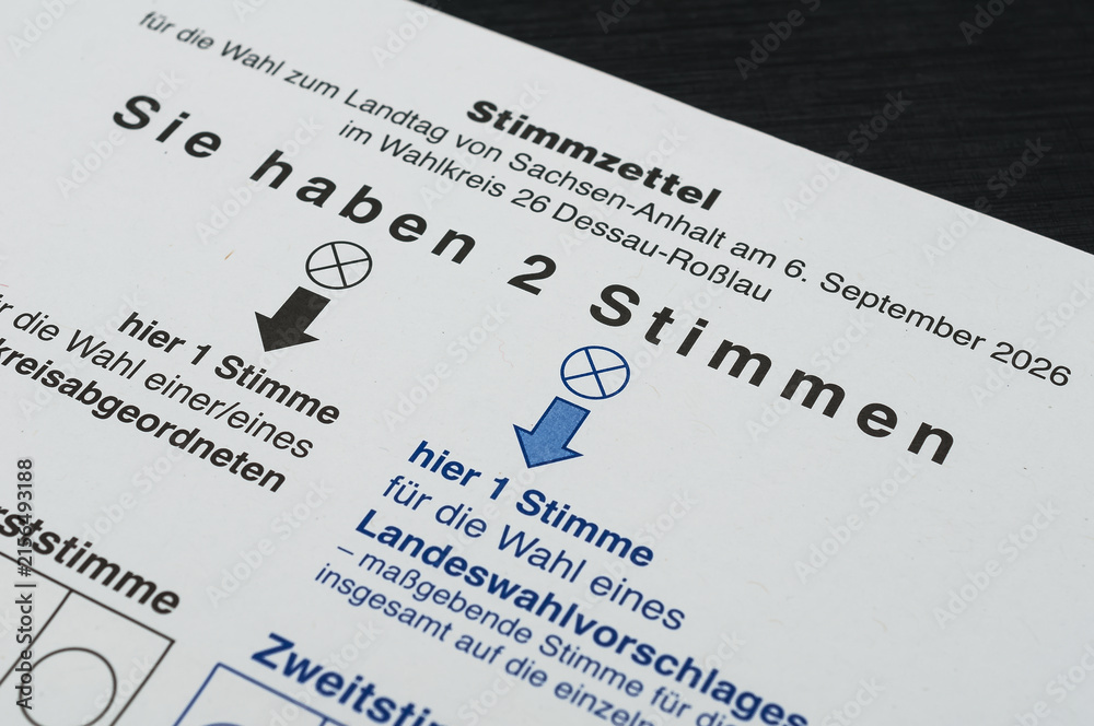 Fototapeta premium Landtagswahl in Sachsen Anhalt am 06.09.2026
