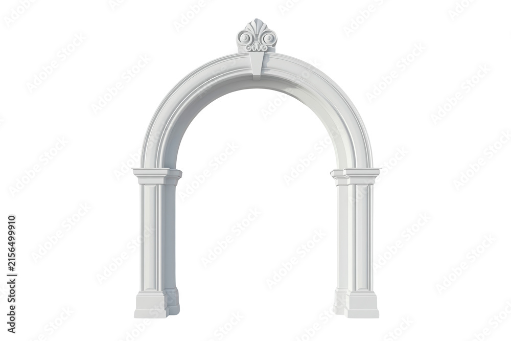 Naklejka premium White classical architectural arch with decorative columns