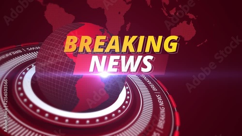 4K Breaking news broadcast intro background featuring digital 3d globe world map graphic for social media stories 4k footage