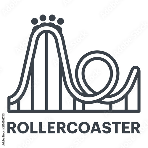 Foto Rollercoaster icon with track and hills