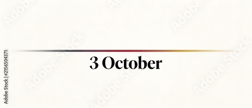 Date 3 October displayed on a clean background with a thin line.