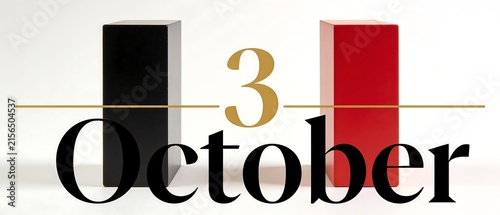 October Third Date Calendar Event Celebration Graphic.