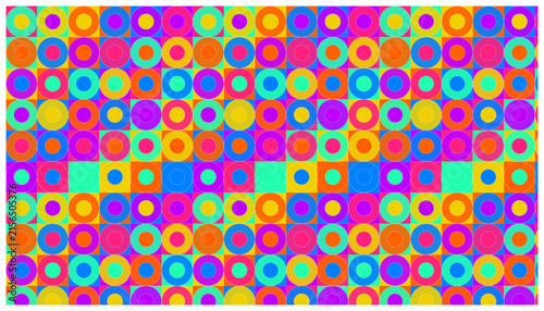 Vibrant pop art concentric circle design for modern interior decor and digital backdrops.