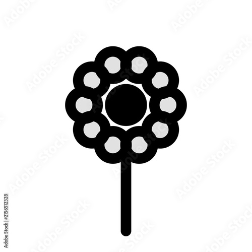 Elevate your design projects with this modern and minimalist aster flower icon, featured in the file aster.jpg. This charming botanical graphic features a bold, thick black outline paired with a soft,