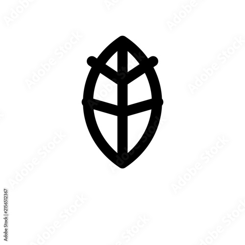 Minimalist leaf icon with bold geometric veins, featured in daun-bertulang.jpg. Perfect for eco-friendly branding, organic logos, and clean UI/UX design. Modern botanical vector art.