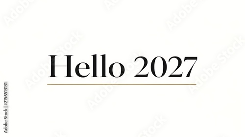 Hello 2027 text with underline on white background.