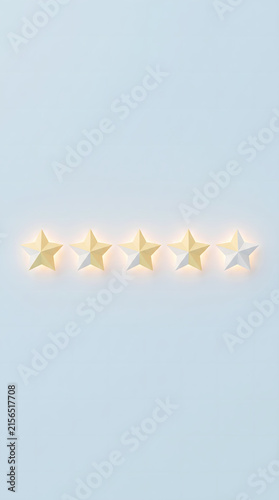 Five glowing golden stars representing premium customer rating and excellence