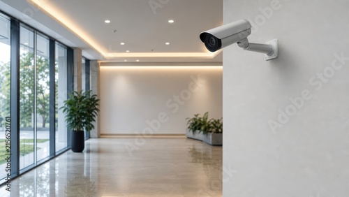 Security Camera Positioned Strategically in Modern Indoor Space with Stylish Design