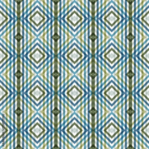 Foto Seamless geometric pattern with blue and green argyle diamond shapes